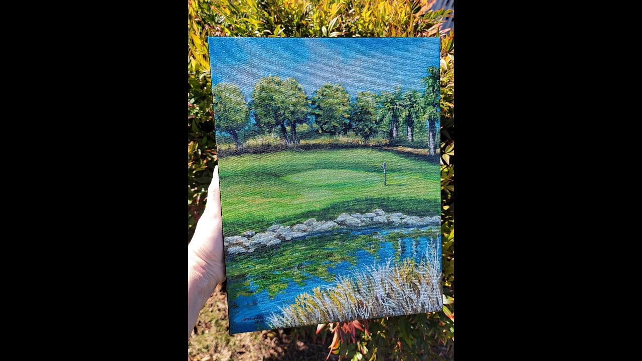 (861) Golf Course 🏌️‍♂️ Commissioned Acrylic Painting 🏌️‍♂️  Thank you MIchele! with Sandra 102322