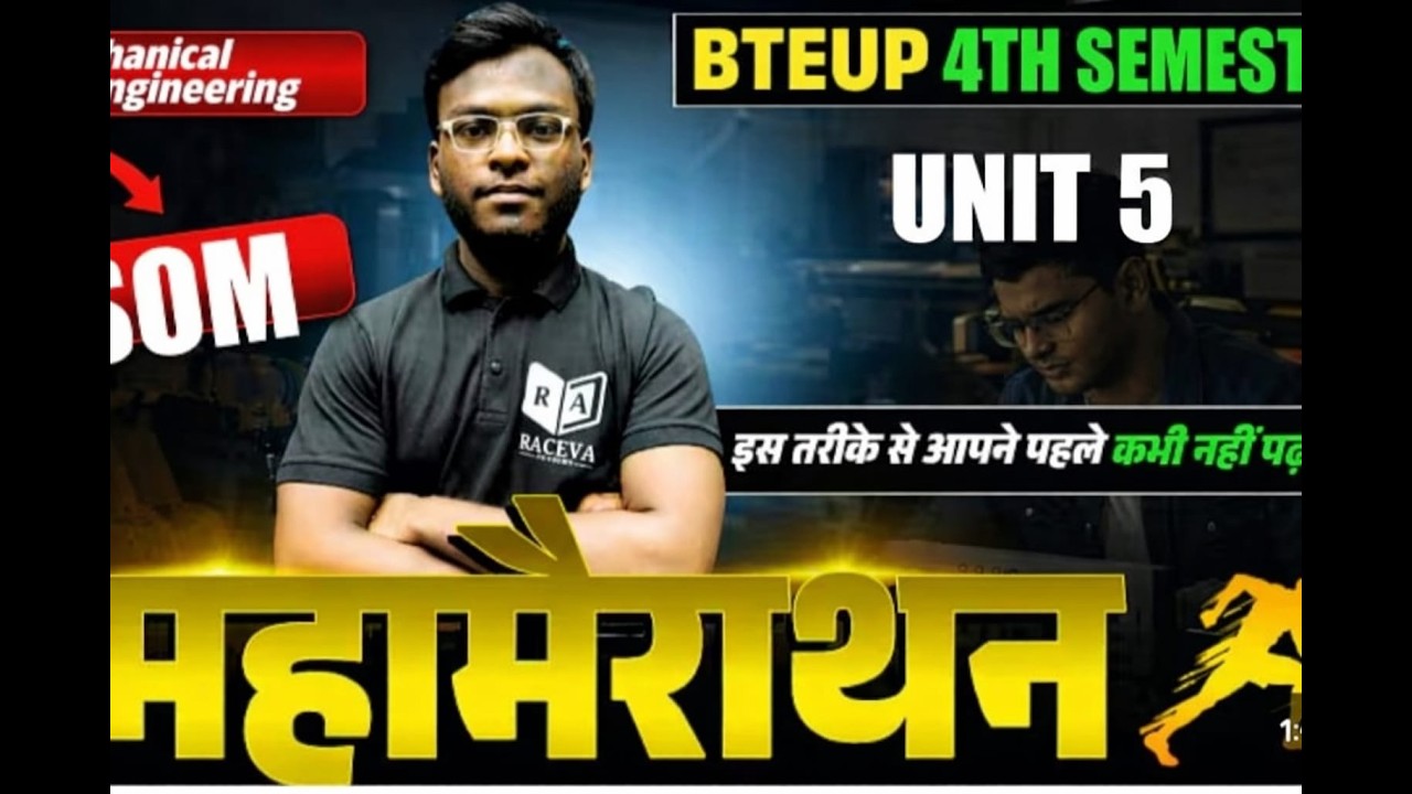 SOM-UNIT 5 LEC-1 | MECHANICAL ENGINEERING | Bteup 4TH Semester || Raceva Engineering