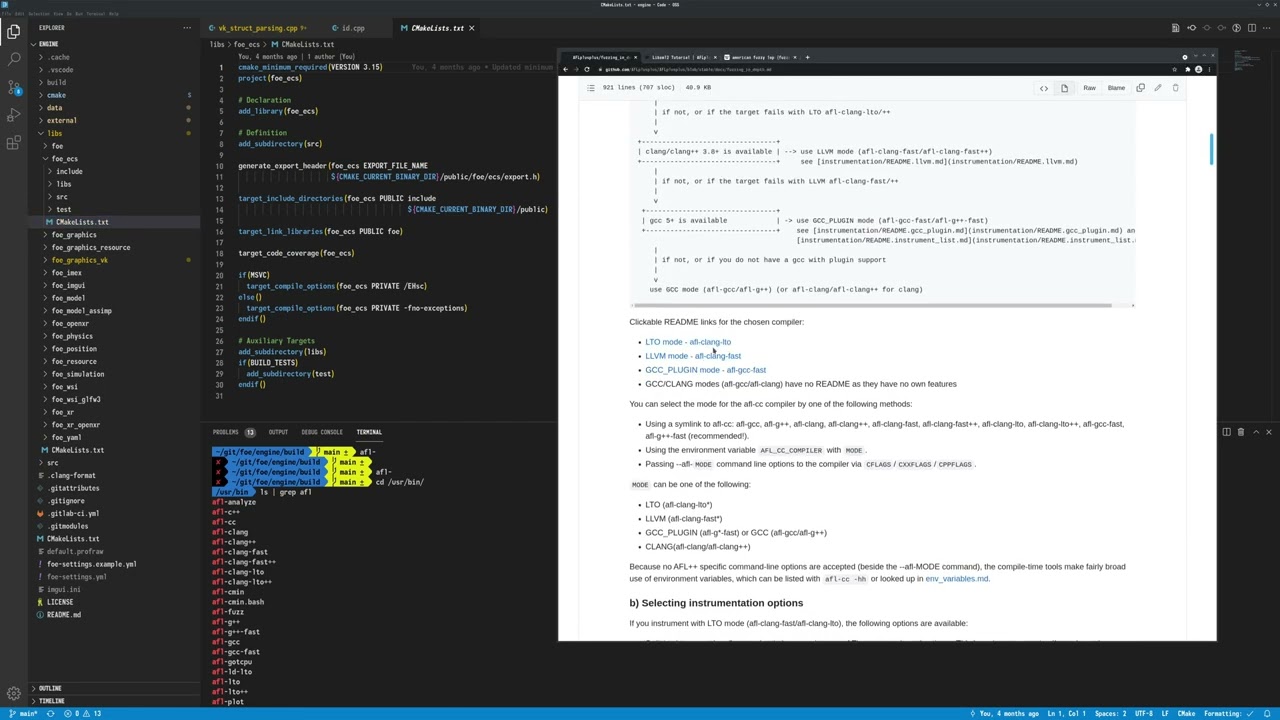AFL Fuzzing CMake Scripting