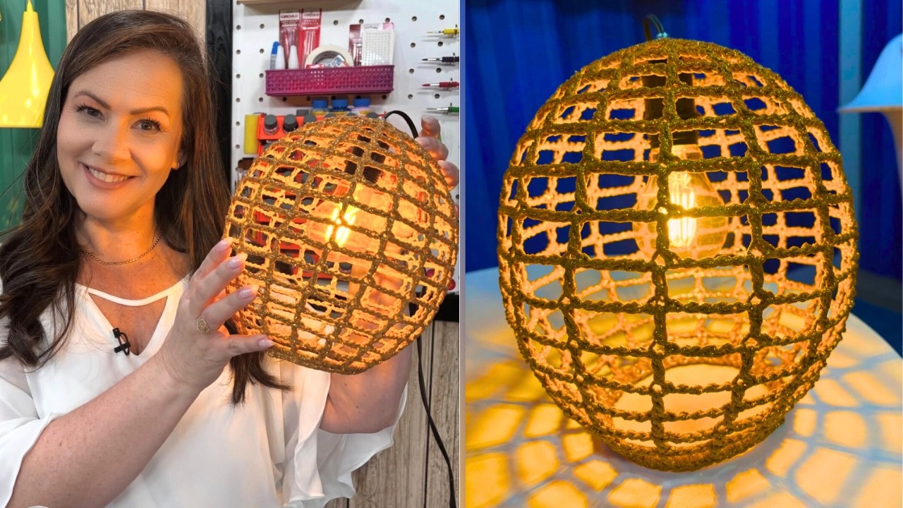 Cesto para páscoa e luminária em crochê muito fácil!