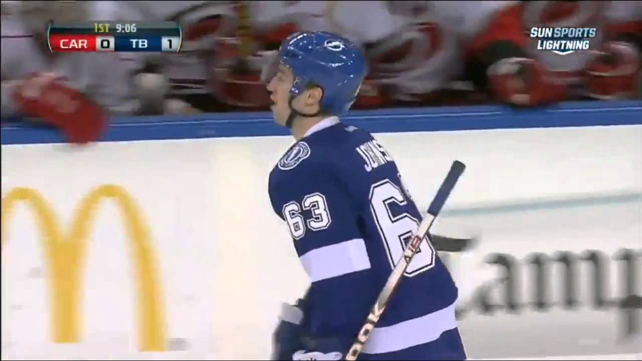 Tyler Johnson First NHL Goal vs Hurricanes [Mar 16 2013]