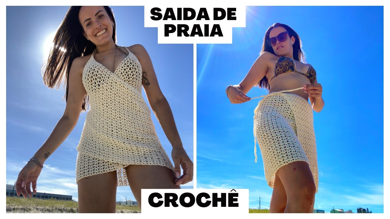 Saída de praia de crochê: Um modelo e duas maneiras de usar!
