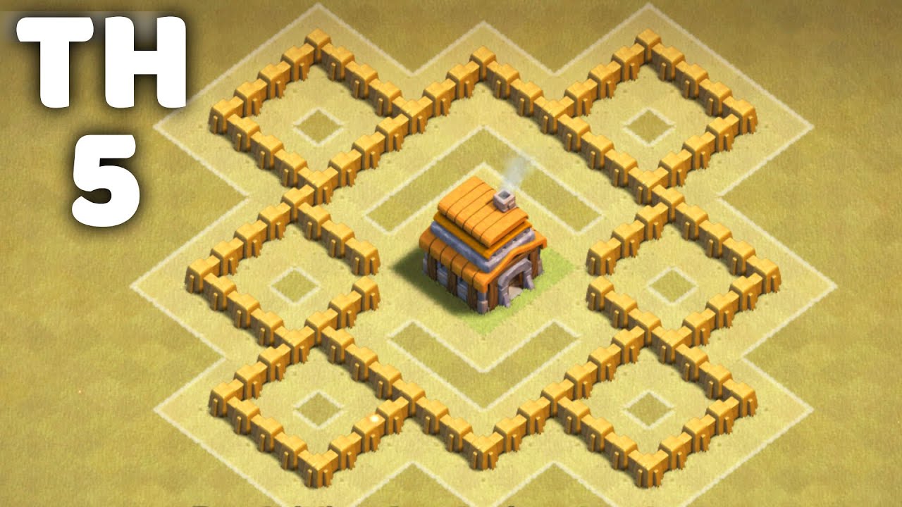 Town Hall 5 Awesome War Base ⏺Clash of Clans (CoC TH5)