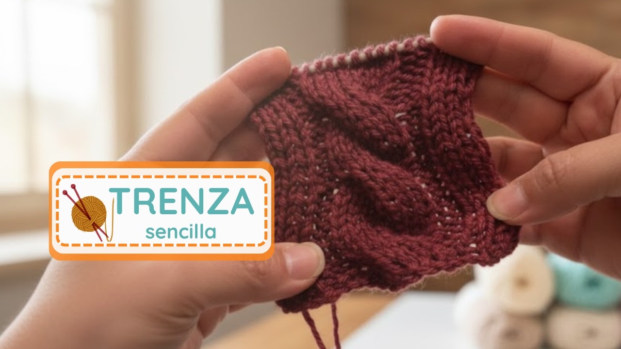 Puntada Trenza Sencilla o Trenza de Ochos | (Serie de puntos a Dos Agujas)
