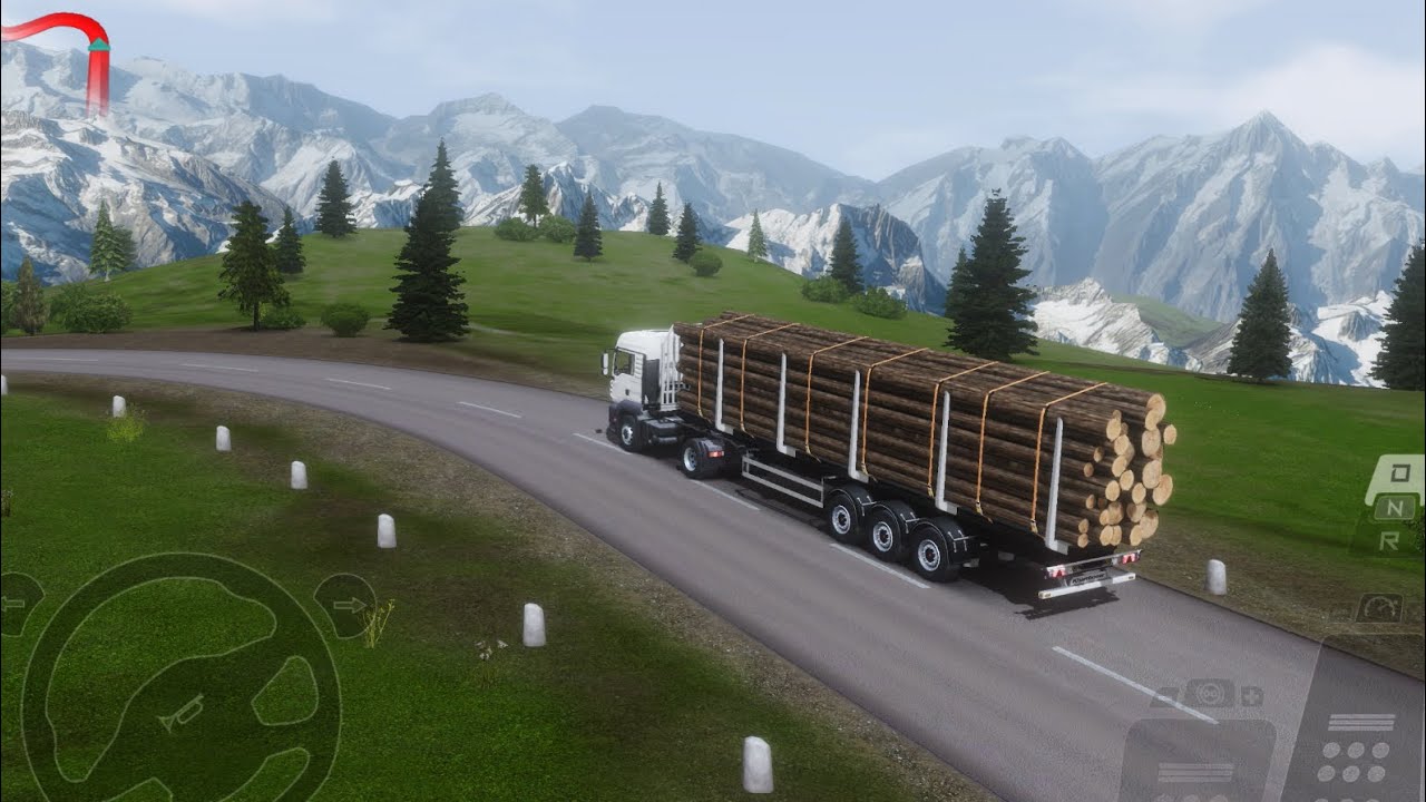 Full POV / Roadside View Of Oversized Log Transport