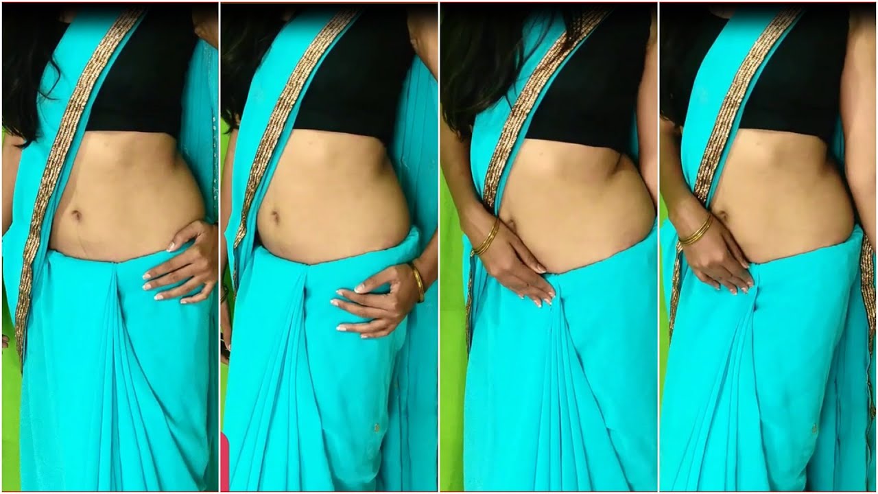 How to Wear Extra Low Waist Saree On Sky Blue Color|Beautic Studio