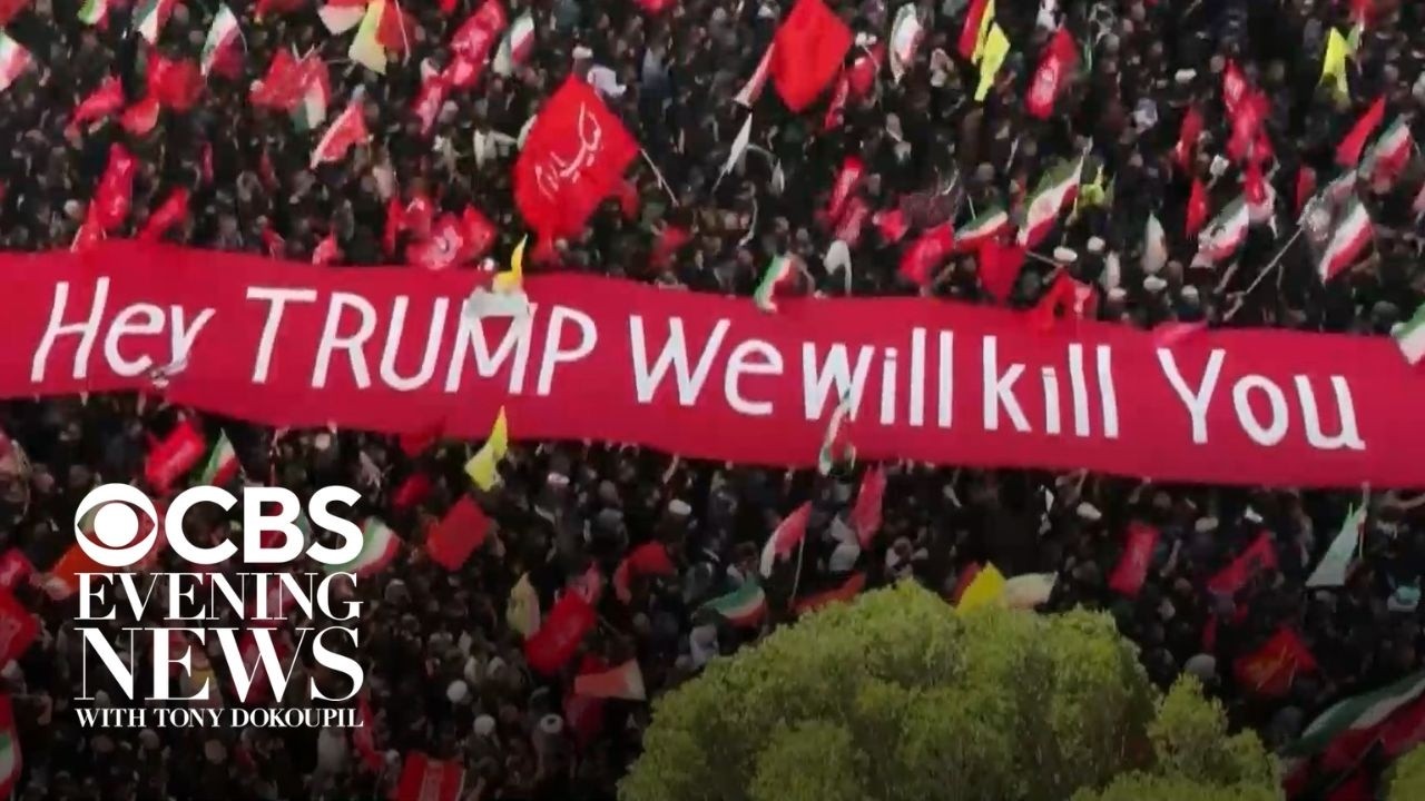 At Khamenei funeral march, Iranian crowd unfurls banner saying, 