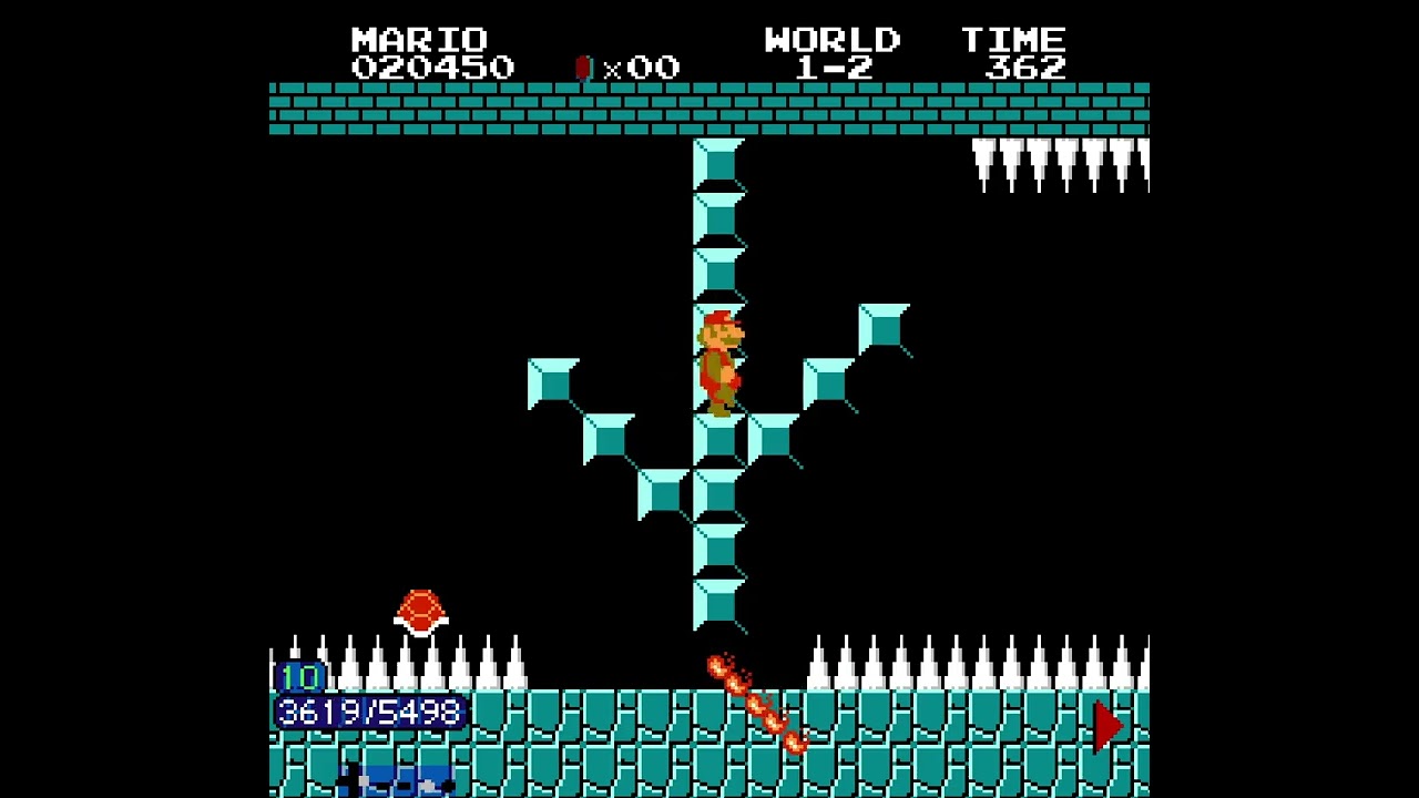 [SMB Hack] Beta Mario 2 1-2 intended route + minus world crash