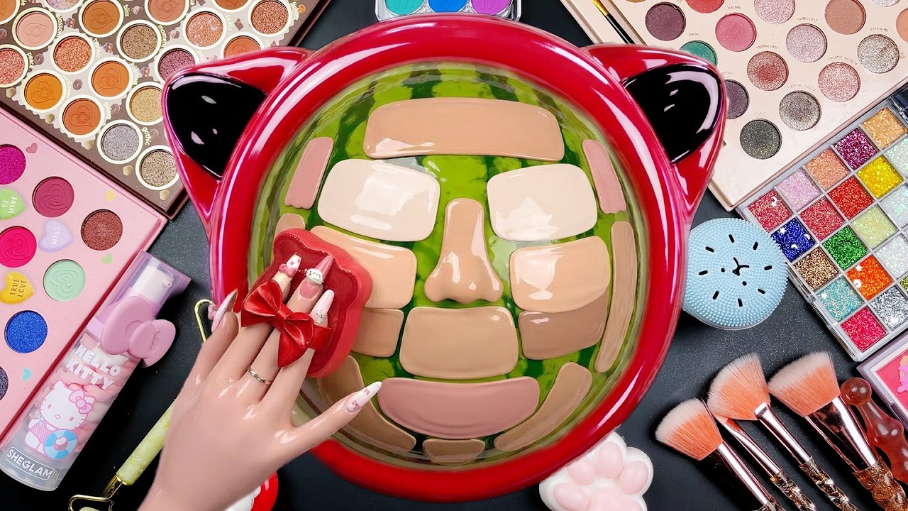 ASMR Makeup on Watermelon (No talking)