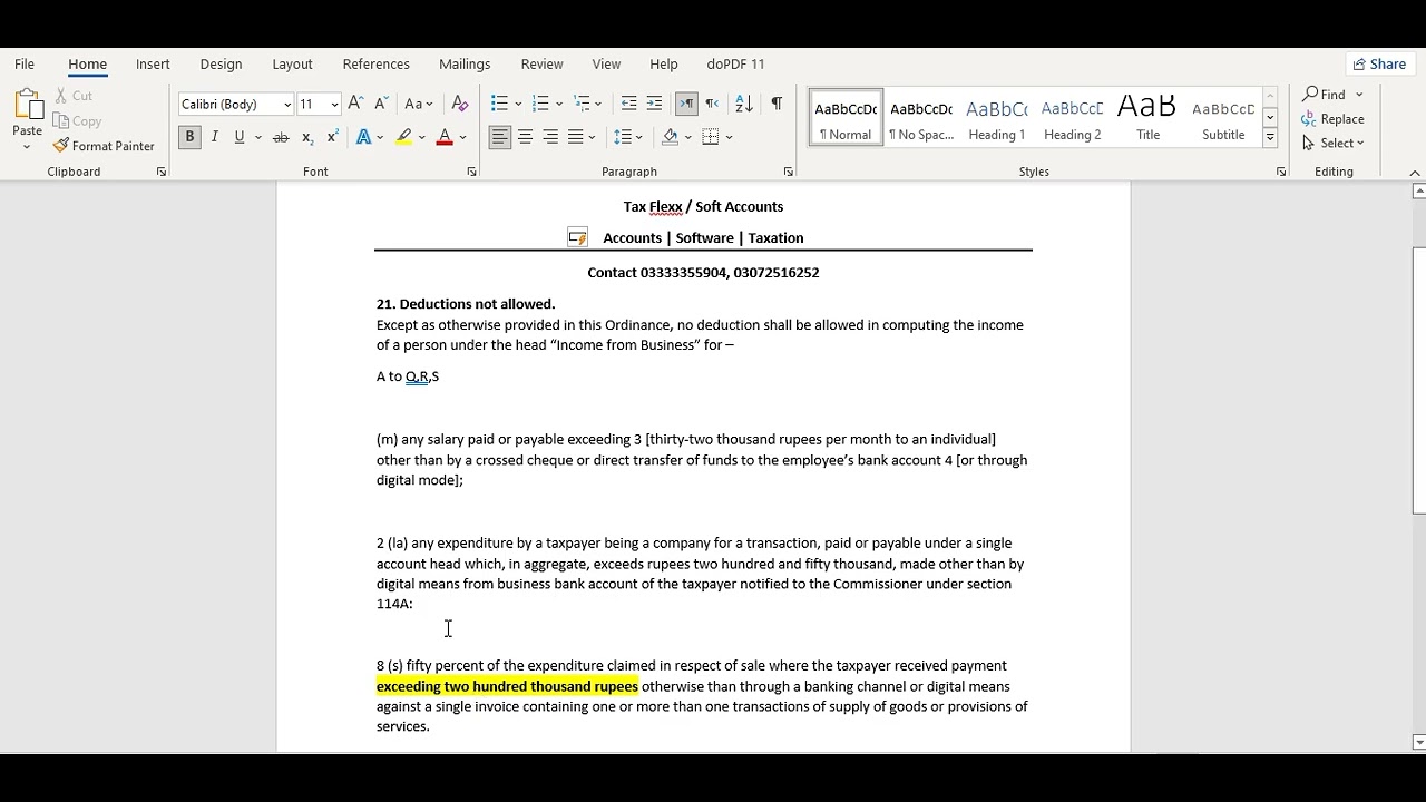 Finance Act 2025-26 Cash Payment over Rs. 200,000? 50% Deduction Blocked | Section 21(s) Explained