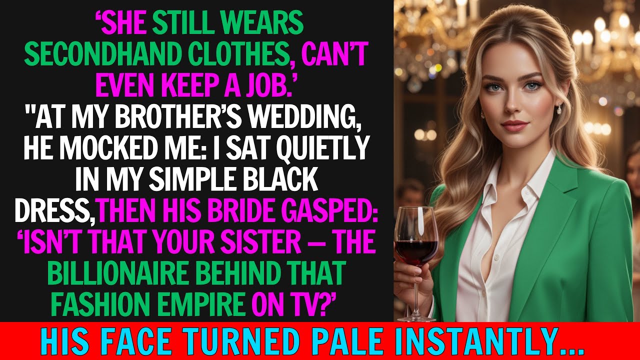 At My Brother’s Wedding, He Said ‘Still Cheap as Ever?’—Until His Bride Saw My Fashion Empire on TV.