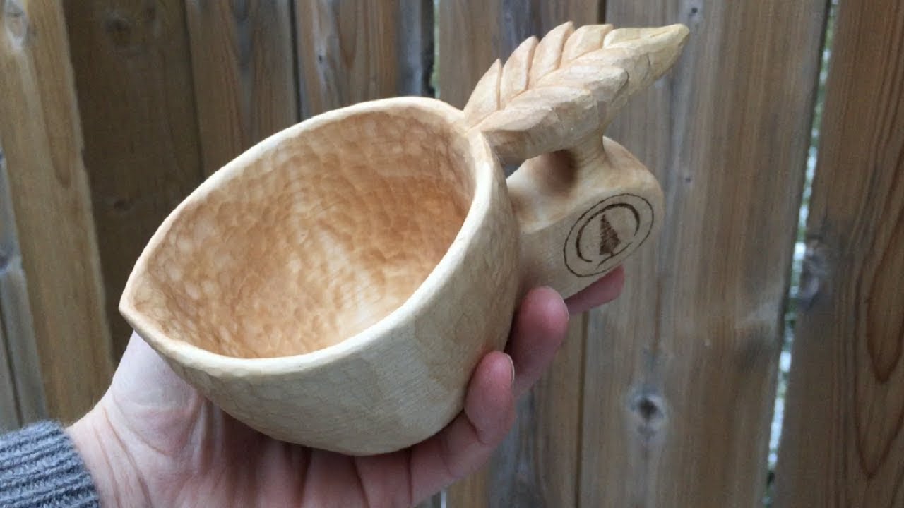 Carving a Leaf Handle Kuksa