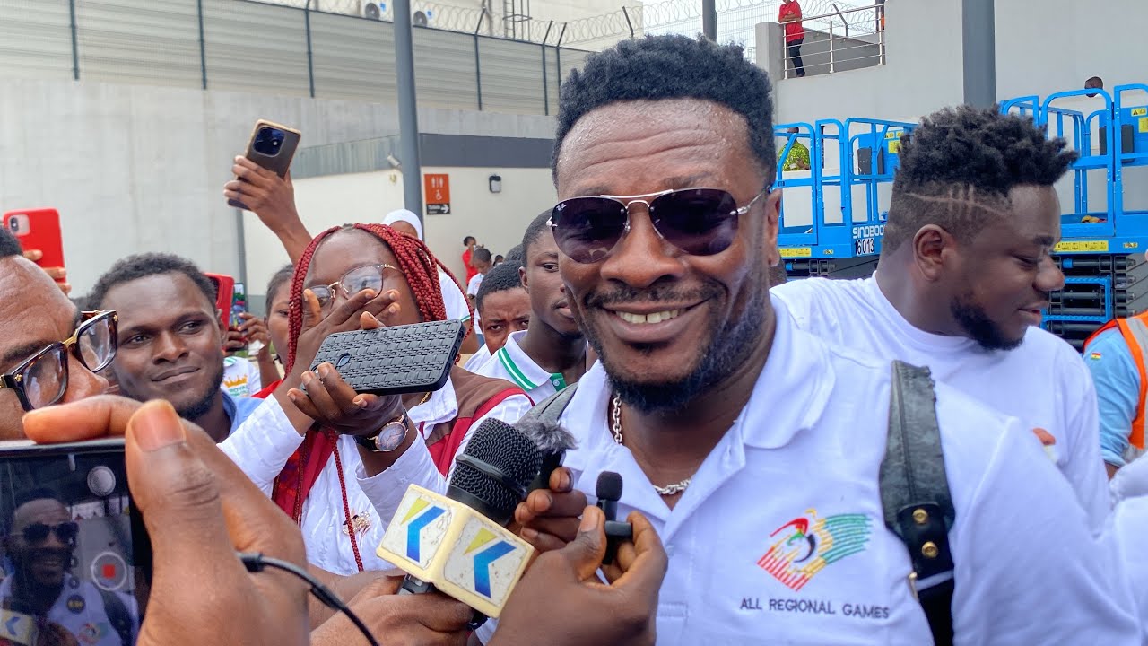 Asamoah Gyan arrives at Kumasi Airport ahead of All Regional Games