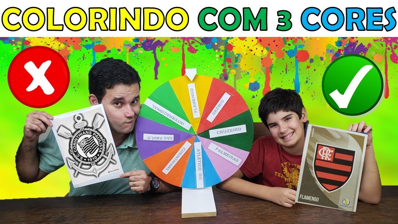 COLORINDO COM 3 CORES FIGURINHAS GIGANTES DOS TIMES DE FUTEBOL DO BRASILEIRÃO 2018 - Pedro Maia