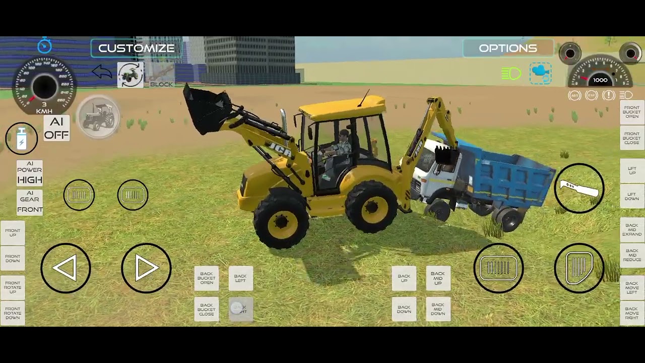 JCB or tractor 🚧 JCB se tractor me pathar bhare Gaye 🎮😱