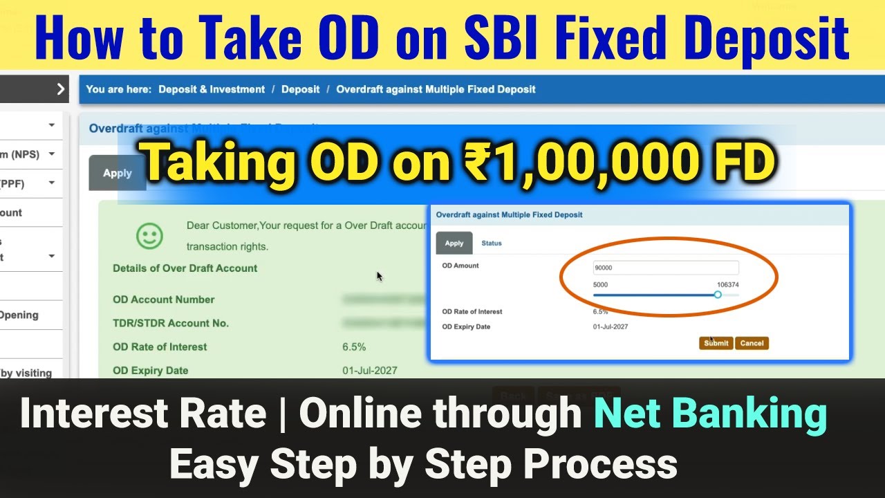 Как подать заявку на ОД против ФД в SBI онлайн через интернет-банкинг