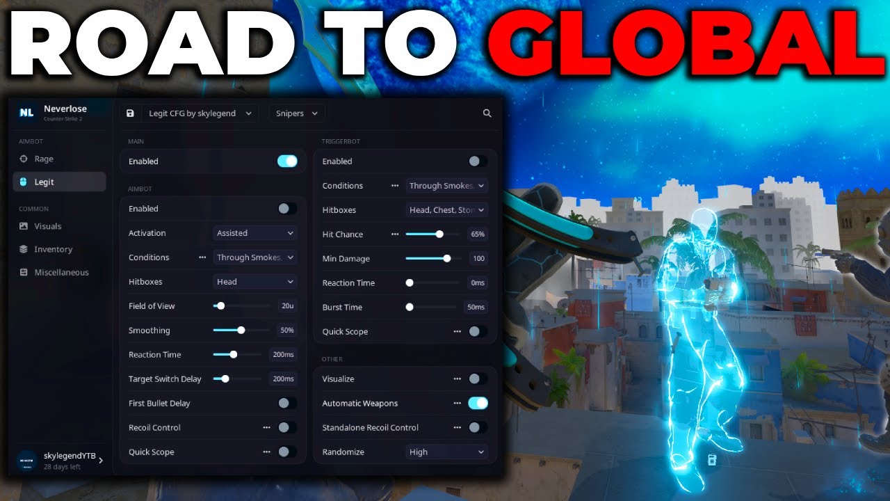 Drumul Spre Global cu CS2 Cheat.. Legit Hacking cu Neverlose