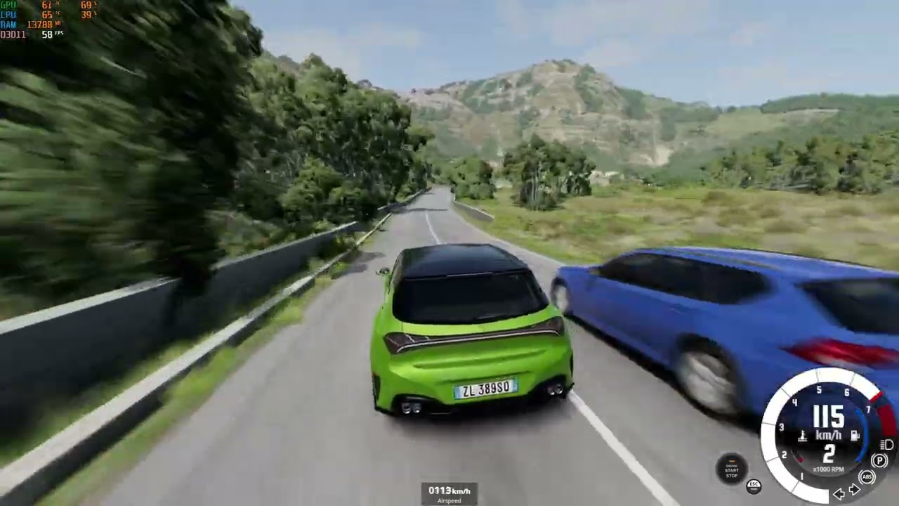 BeamNG Benchmark on 2070 Super and Ryzen 7 5700x