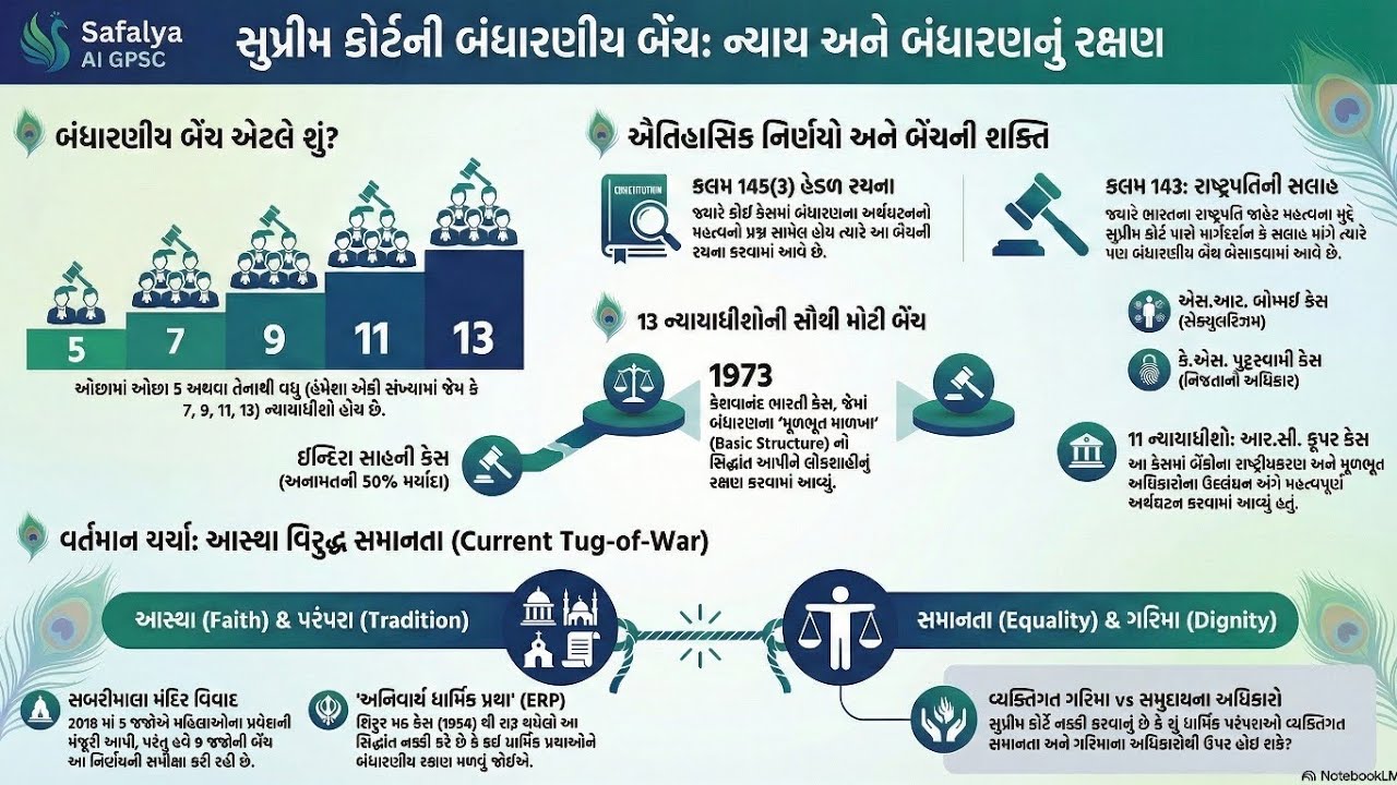 સબરીમાલા મંદિર વિવાદ અને સુપ્રીમ કોર્ટ બંધારણીય બેન્ચ @gpscai 