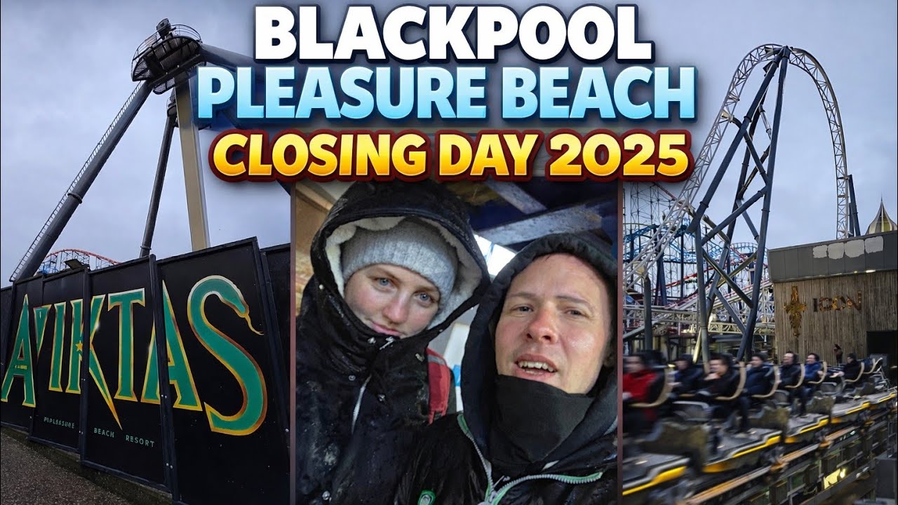 A very WET closing day vlog at Blackpool Pleasure Beach Sat 29/11/25 #themepark #rollercoaster