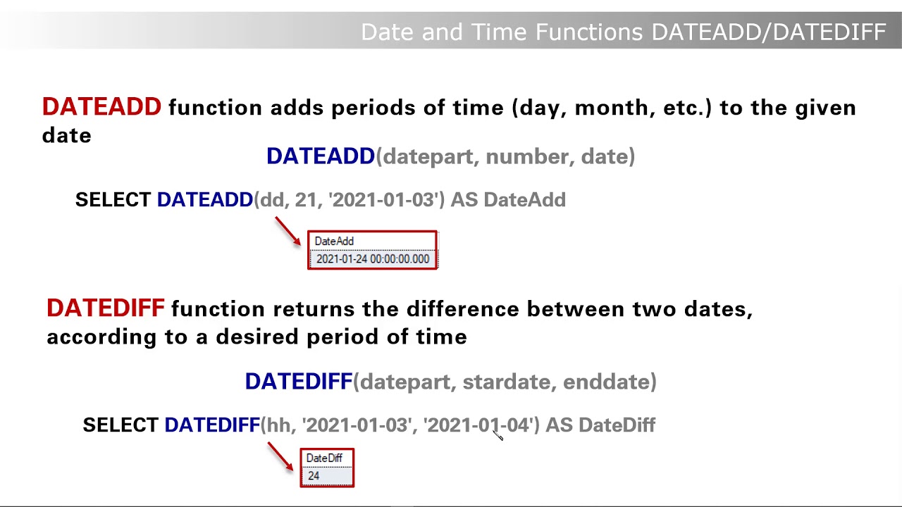 SQL | DATEADD & DATEDIFF