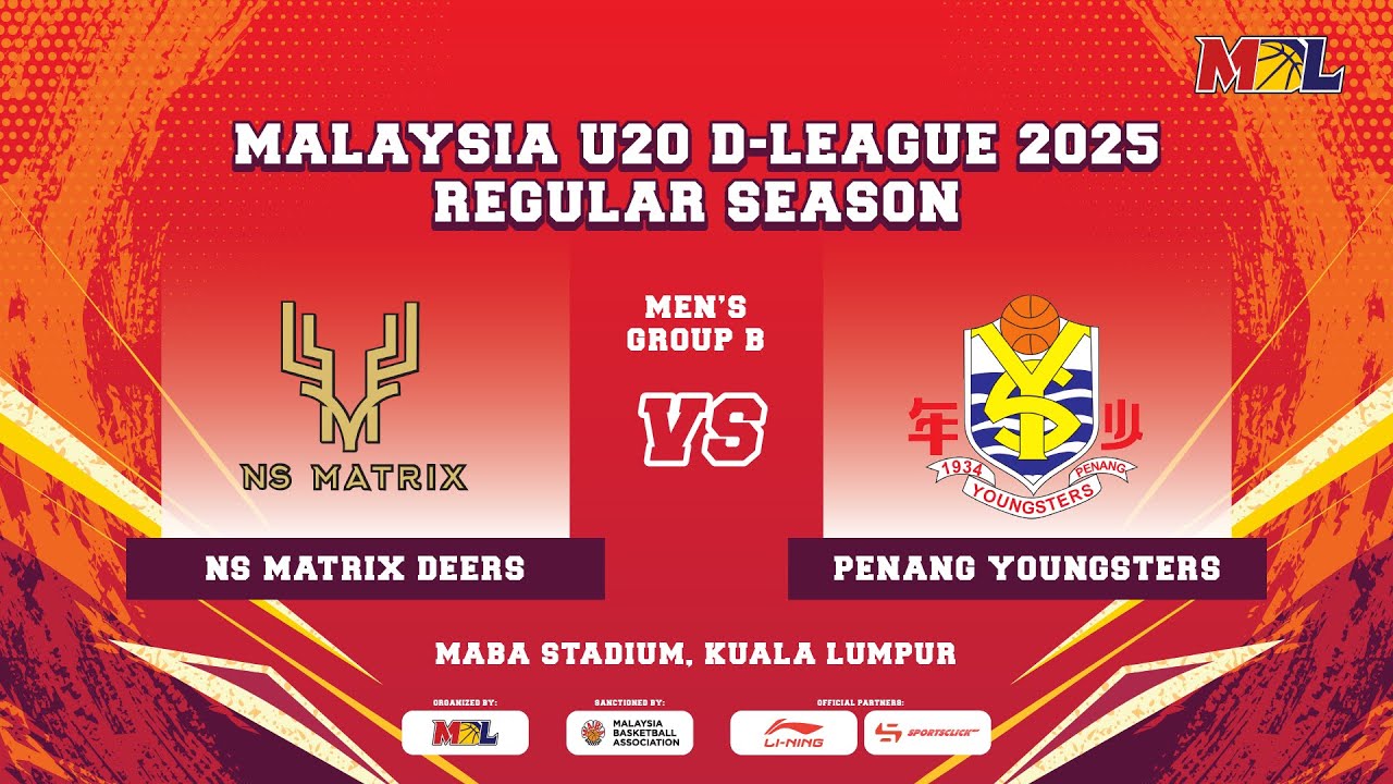 [LIVE] MBL U20 D-League 2025 Game 49 | NS MATRIX DEERS  vs PENANG YOUNGSTERS BASKETBALL CLUB