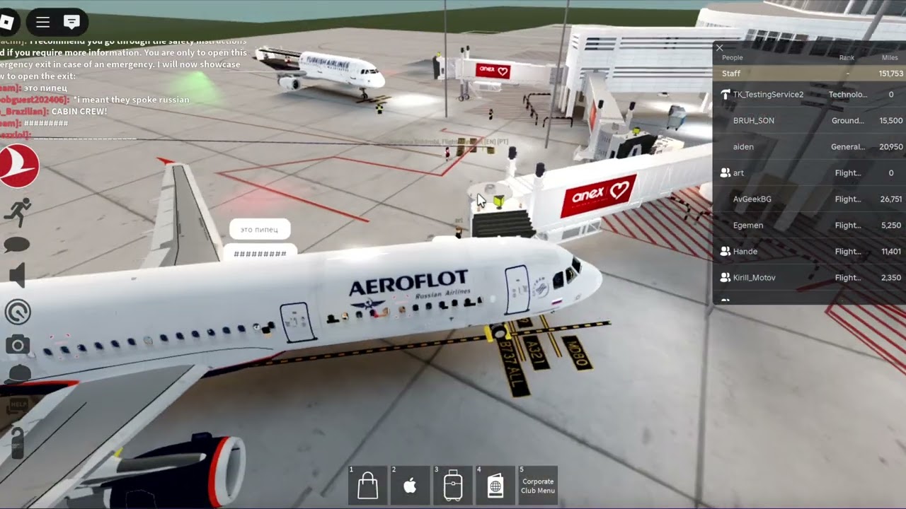 Turkish Airlines X Aeroflot Codeshare Flight | AYT - VKO | Roblox Airline Review
