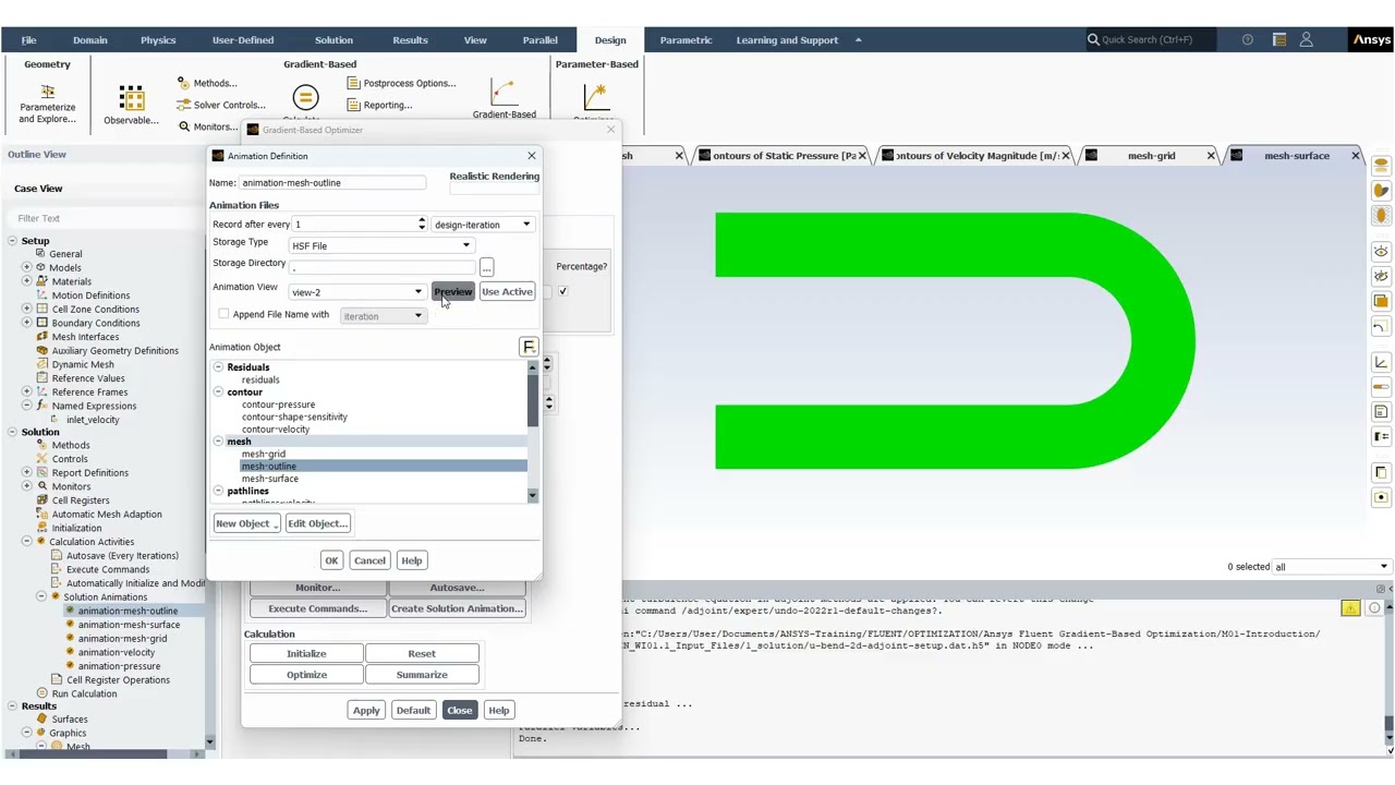Ansys Fluent: Градиентная оптимизация: Сопряженный решатель – Часть 3