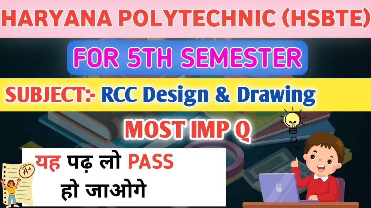 Haryana Polytechnic RCC important Questions// Hsbte RCC design & Drawing Important Questions