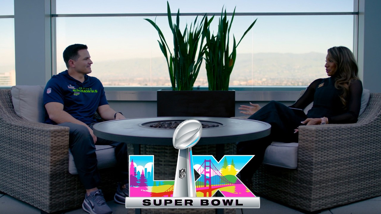 Mike Macdonald: Sam Darnold 'so steadfast,' has a 'remarkable' story (FULL INTERVIEW) | Super Bowl
