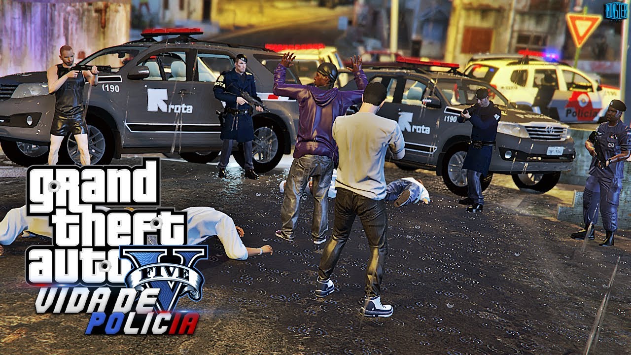 GTA V - Vida de Policia - PM Tomando a Favela dos Bandidos com a ROTA  em Peso | Ep.36