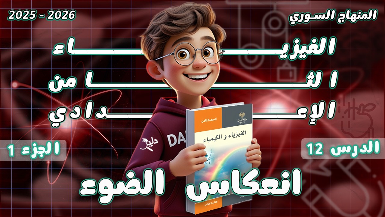 انعكاس الضوء 🔦 | فيزياء الصف الثامن المنهاج السوري الدرس 12 الجزء 1️⃣