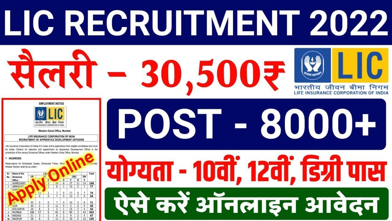 LIC NEW VACANCY 2022 APPLY ONLINE | LIC Vacancy 2022 | LIC AAO Bharti Notification |Sarkari Job Gyan