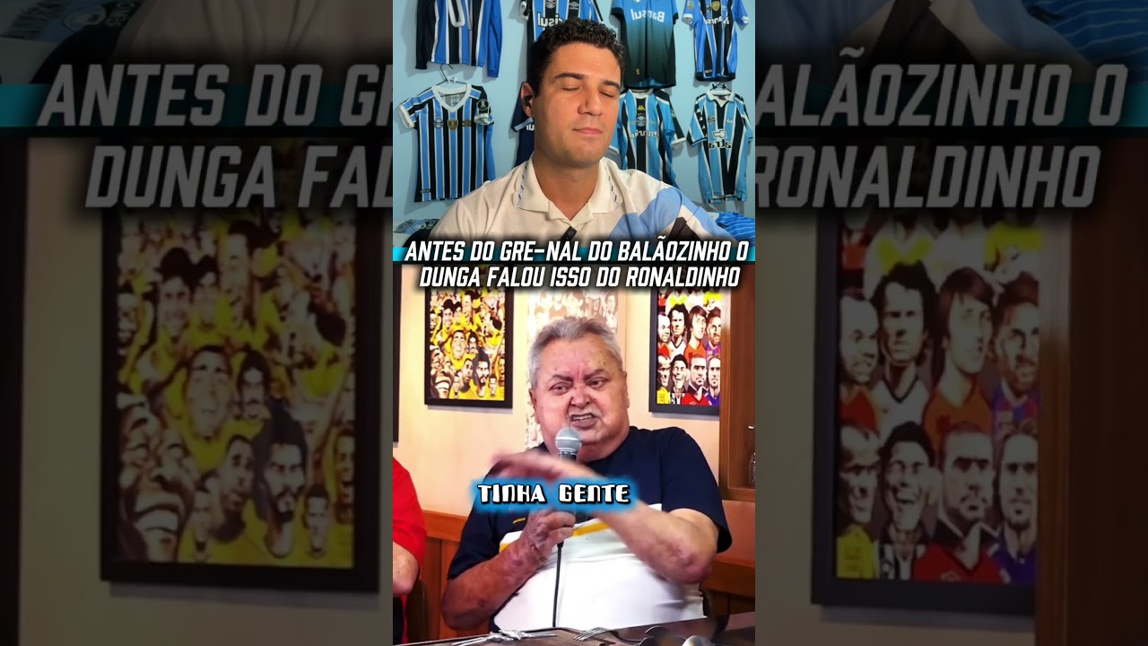 Antes do Gre-Nal do Bal&atilde;ozinho, o Dunga falou isso sobre o Ronaldinho. 🇪🇪⚽ #gremio @dudagarbi