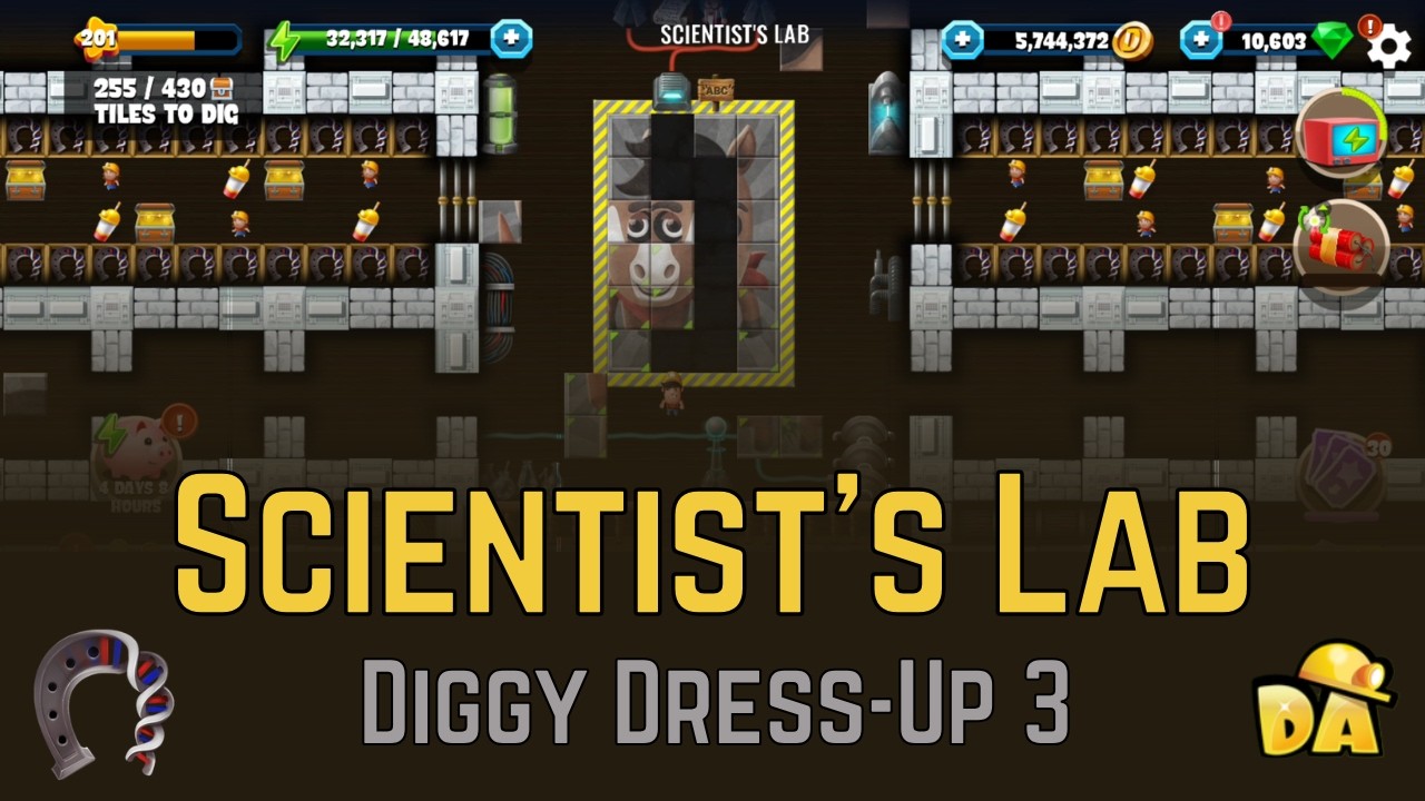 Scientist's Lab - Diggy Dress-Up 3 - Diggy's Adventure