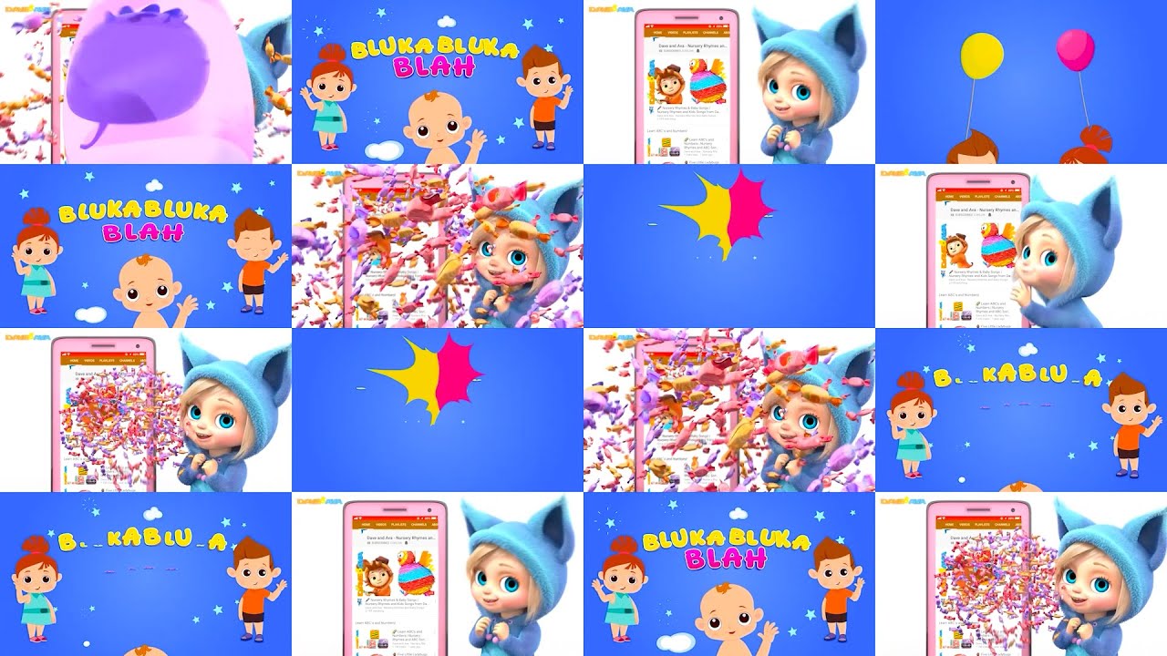 Dave & Eva Subscribe, Coca Cola Animation 2024 and Bluka Bluka Blah Logo Intro Over 1 Million Times