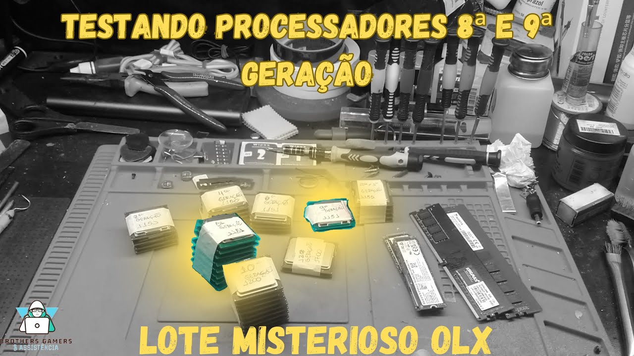 Testando o lote misterioso da Olx. Vídeo 04 - ( Processadores de 8° e 9° Geração.