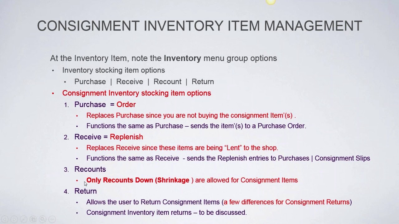 Webinar 16- Part 1 - Consignment Inventory
