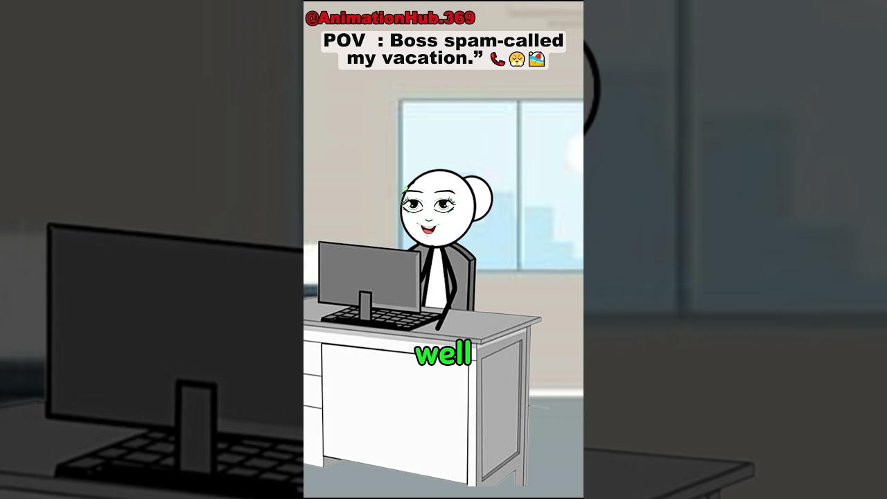Boss spam called my vacation &rdquo; 📞😤🏖️  #corporate #animation  #skits #funny