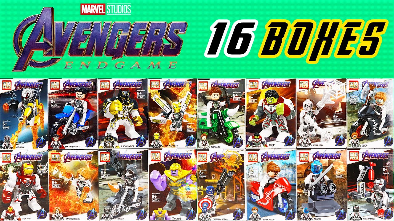 Unoffical LEGO AVENGERS ENDGAME 16 BOXES PRCK 64009 Unofficial lego (NEW RELEASE) lego videos