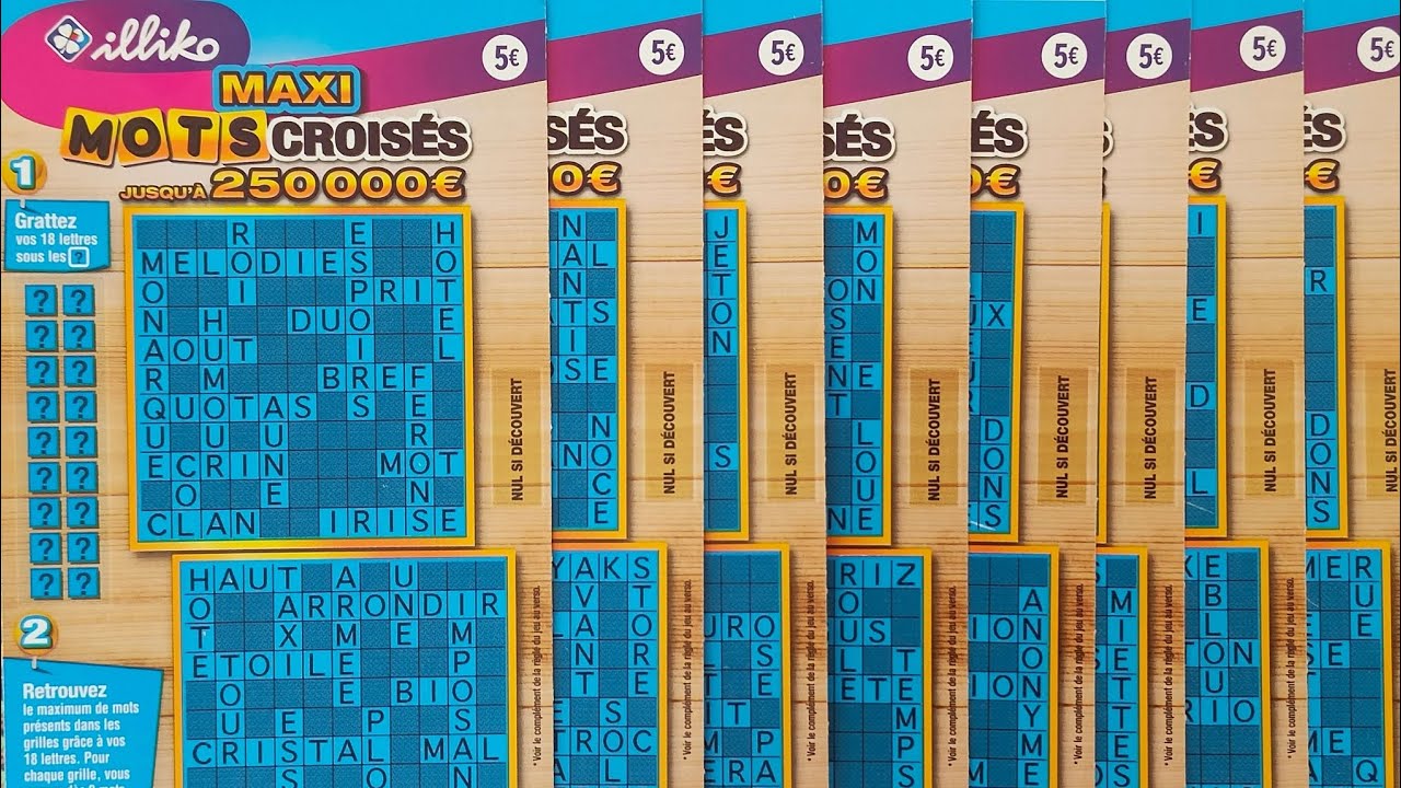 Grattage de 8 Maxi Mots croisés ☘️😱🤑🥰