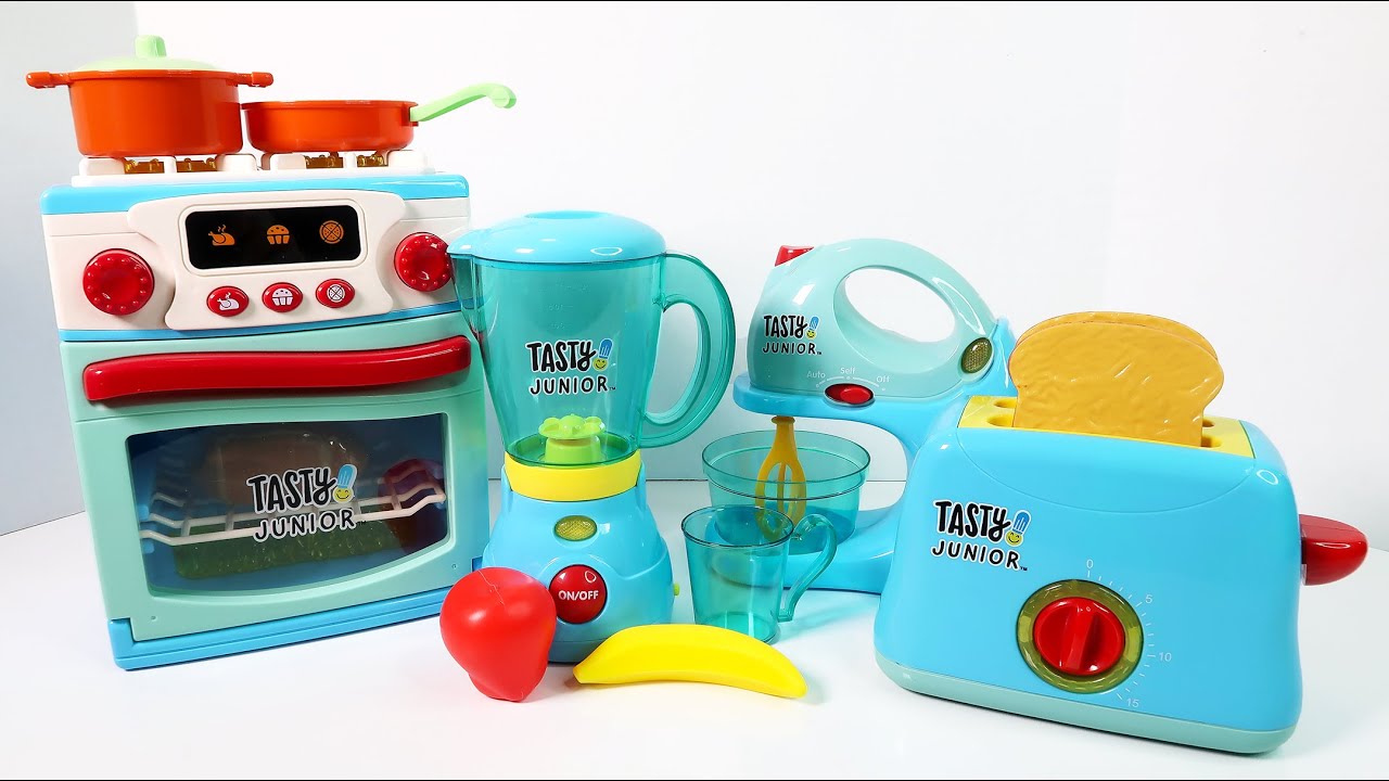 Kids Toy Kitchen Cooking Appliance Play Set | Cook Breakfast Party