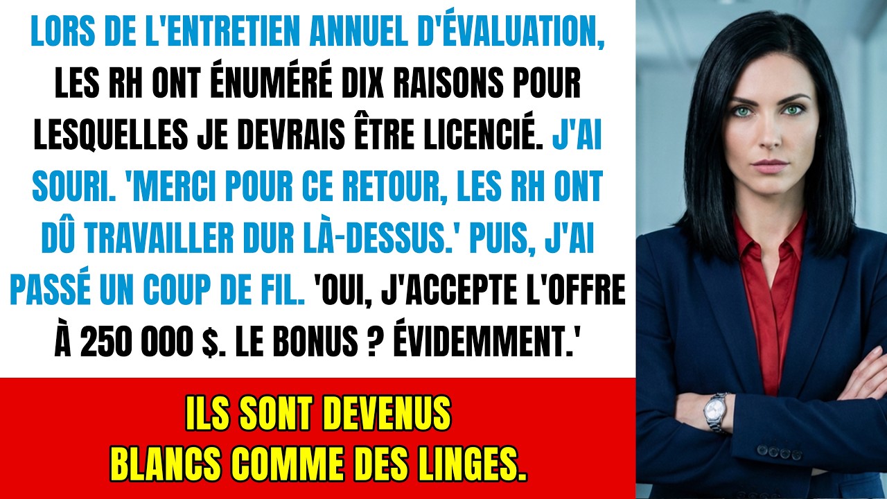 Viré par le PDG suite aux « 10 raisons » des RH, j'ai souri et repris enfin mon pouvoir.