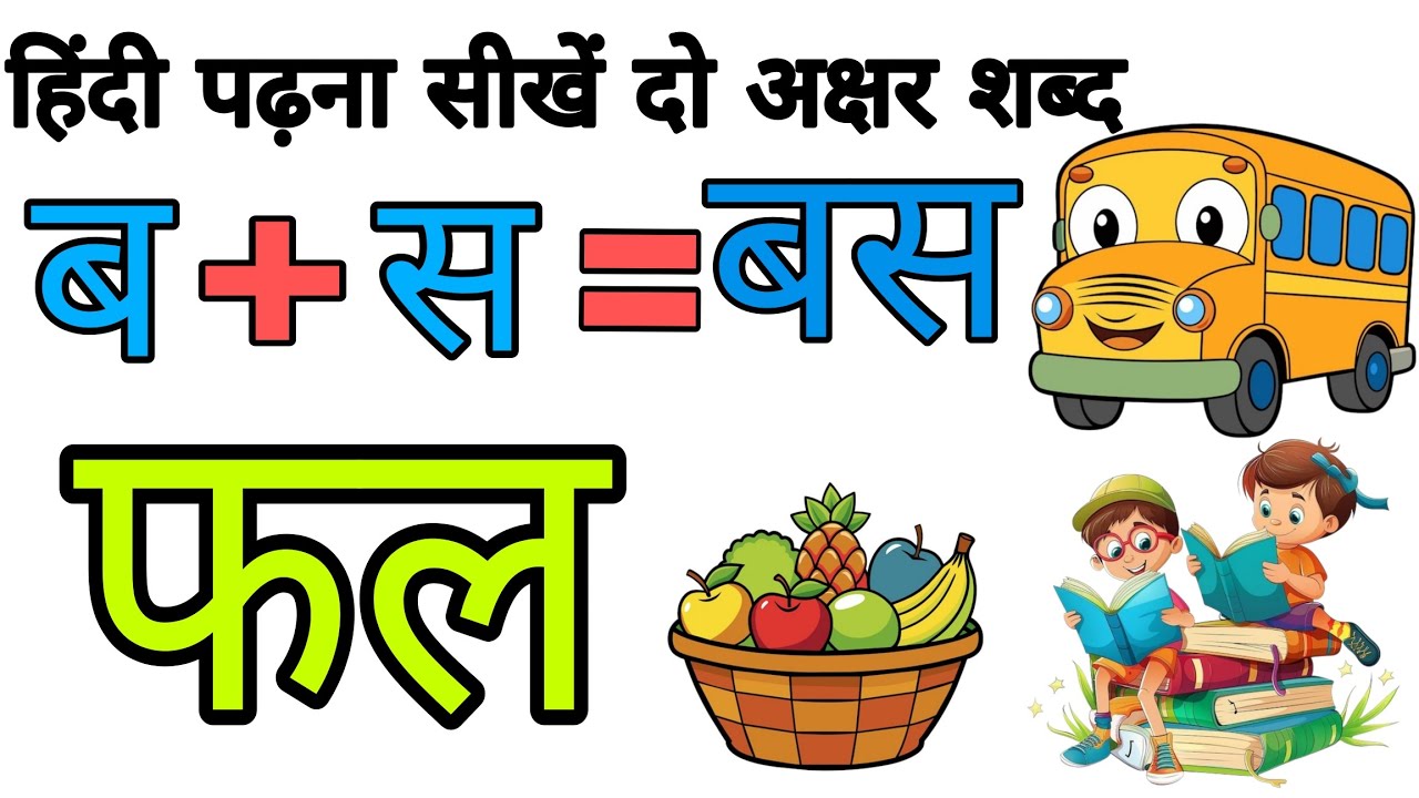हिंदी पढ़ना सीखें: दो अक्षर वाले शब्द | Learn Hindi for Beginners ABCD MASTI 📚