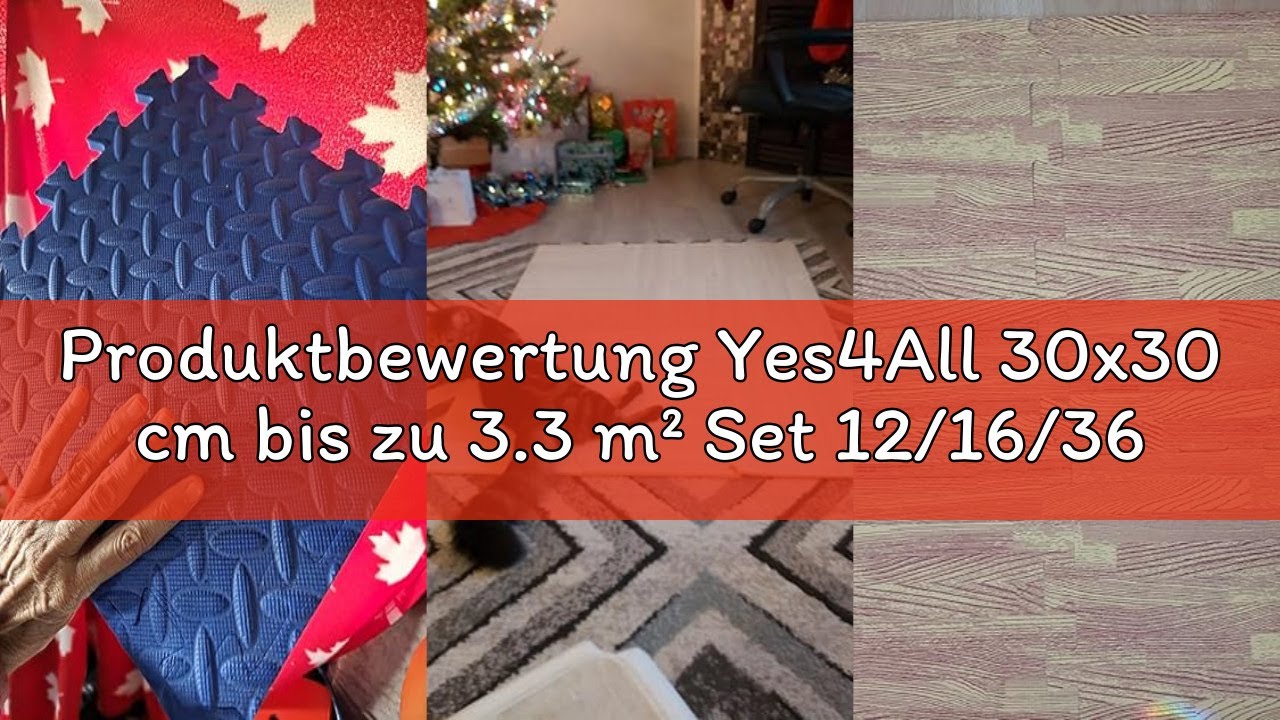 Produktbewertung Yes4All 30x30 cm bis zu 3.3 m² Set 12/16/36 Eva Matten Schutzmatten Bodenschutz Bod