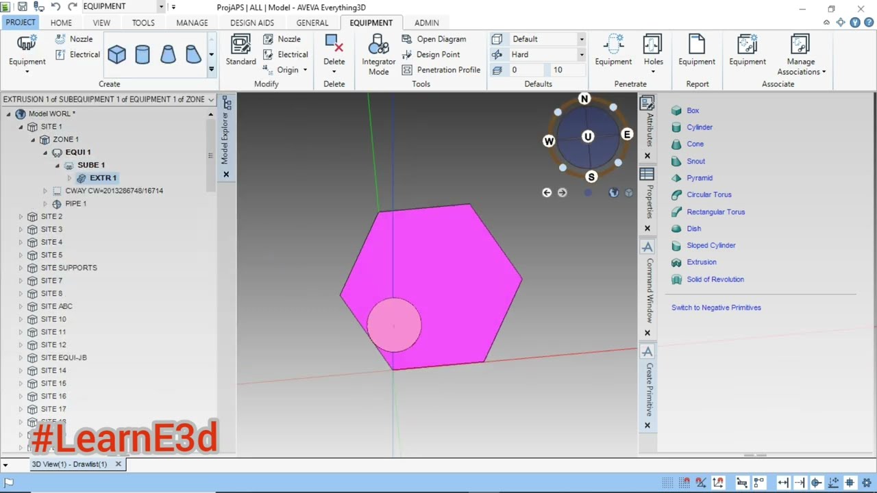 Aveva E3d - Equipment Modelling - Extrusion