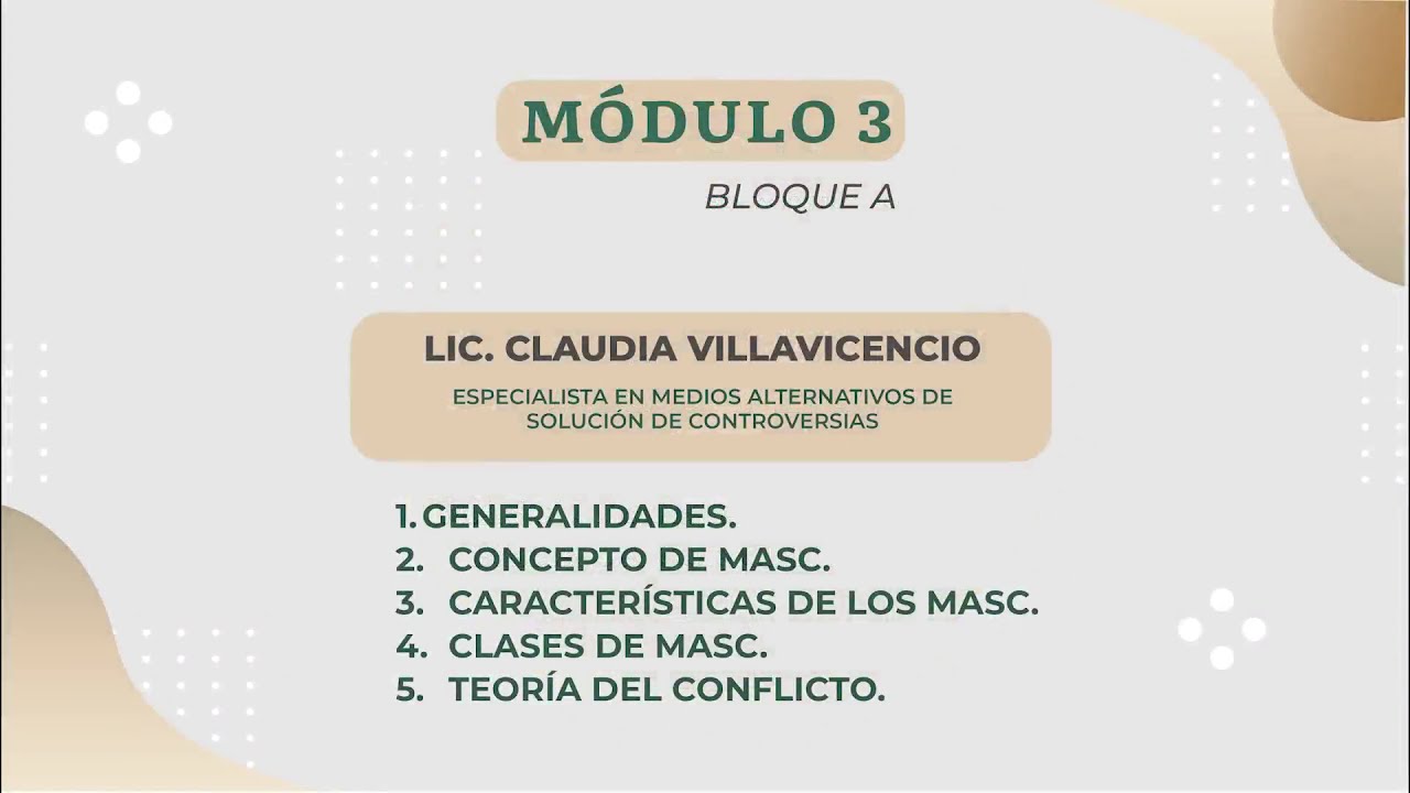 MASC, teorías y técnicas para la conciliación (bloque A)
