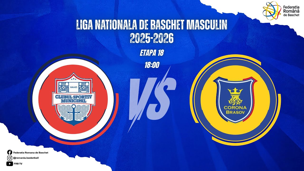Liga Nationala de Baschet Masculin 25/26 - CSM Galati v. CSM Corona Brasov