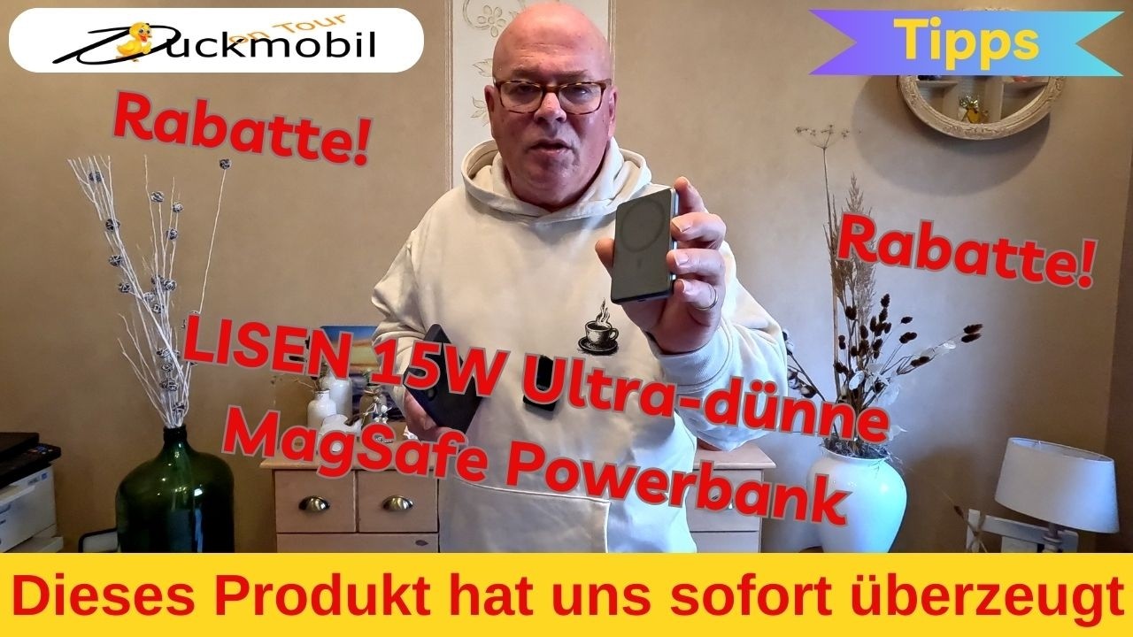 LISEN 15W Ultra-dünne MagSafe Powerbank Slim