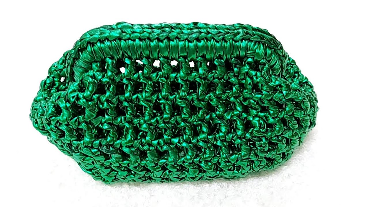 كلاتش او شنطة كروشيه ترند بخيط الميتاليك  crochet clutch bag